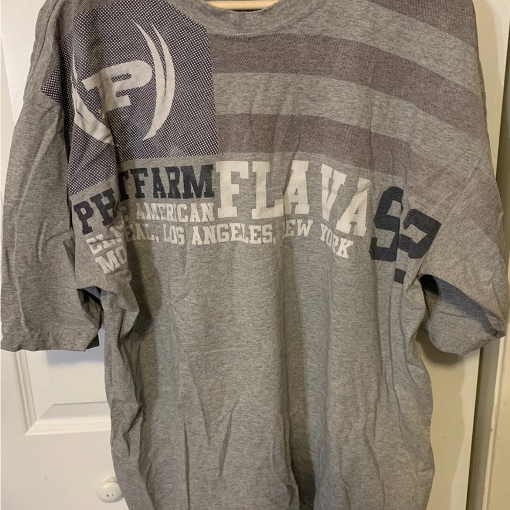 Phat Farm‎ mens Sz XL Flava 92 Gray and Black Graphic Tee